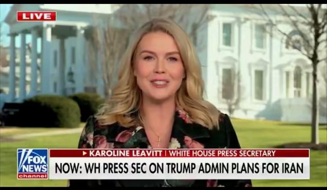 白宫新闻秘书莱维特今天（北京时间1月13日）在接受福克斯新闻采访时谈到伊朗：“几