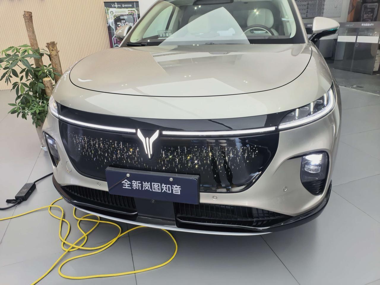 全新岚图知音它的外观设计太炫酷了，特别是中网部分，这种满天星还点点发光的样式太会