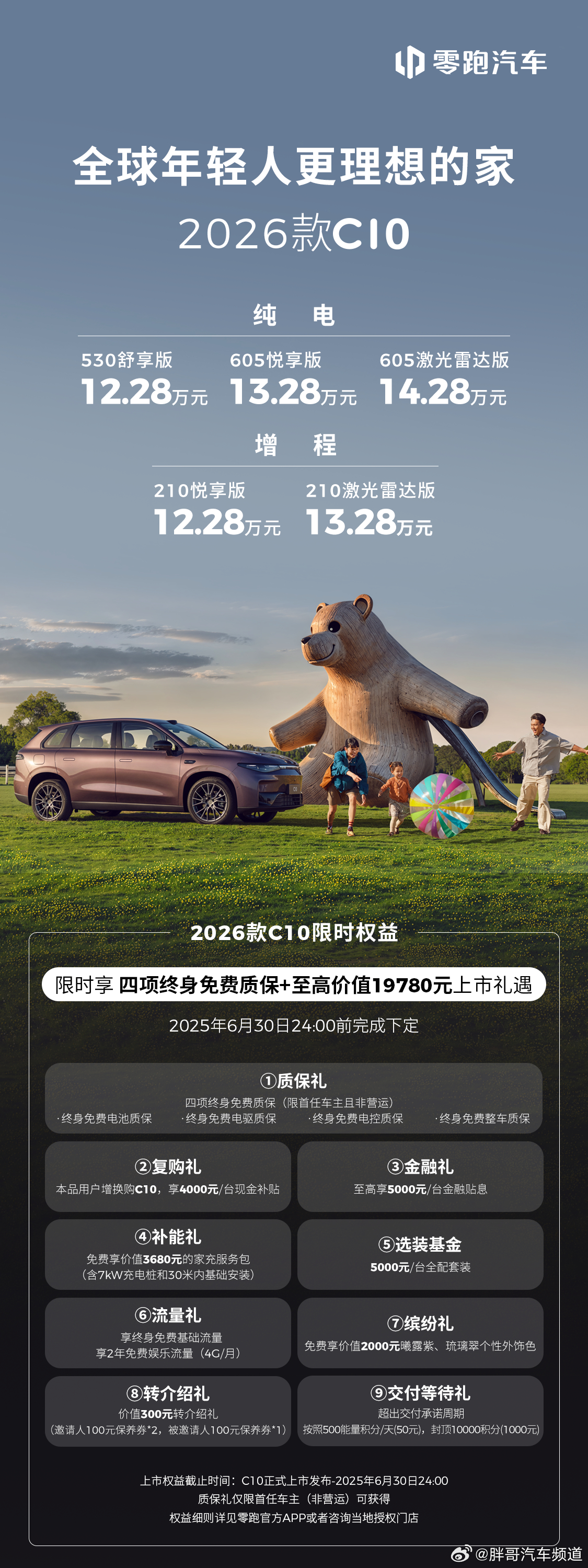 胖哥汽车频道[超话] 全球年轻人更理想的家[笑cry]2026款零跑C10的价格