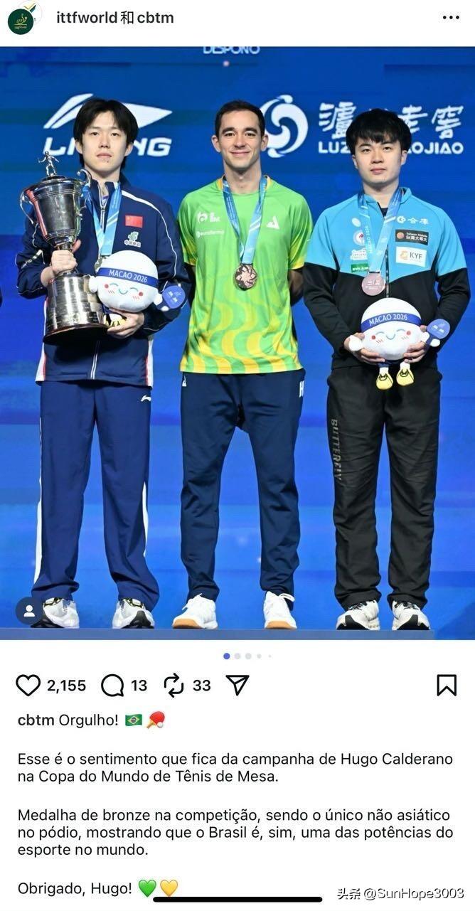 巴西乒协这么搞笑呢！

一个是把不爱笑的亚军截掉了，
再一个，就是这样看着巴西在