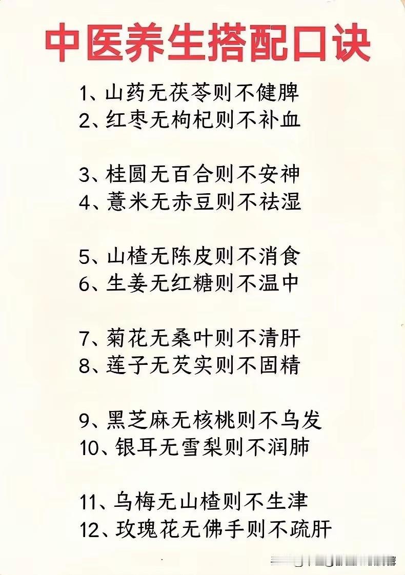 中医养生搭配口诀：老祖宗的“药对”智慧

这些口诀里藏着中医“相须相使”的搭配逻