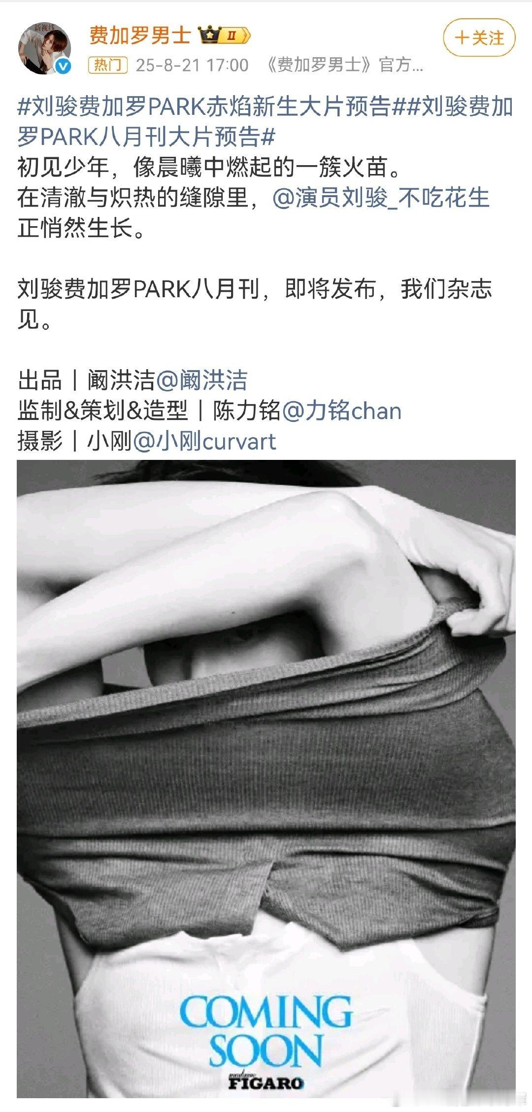刘骏 费加罗是费加罗男士 不算二小，算二线男刊。费加罗park，那就是增刊了。不
