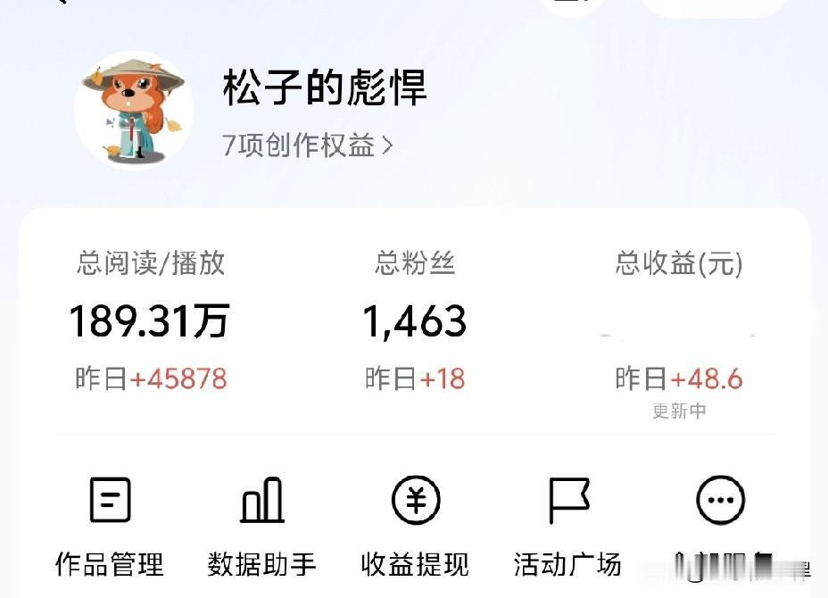 头条的单价让人难受，但是又必须接受。
文章4.5万阅读，最终收益仅仅48元，折合