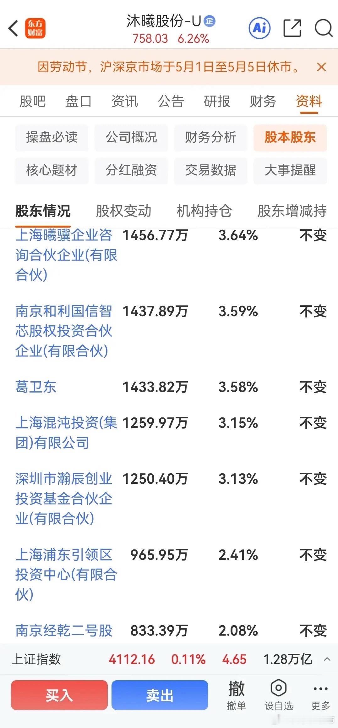 知名牛散持有的两大重仓股。1. 葛卫东（葛老大，硬科技长线）- 沐曦股份（688