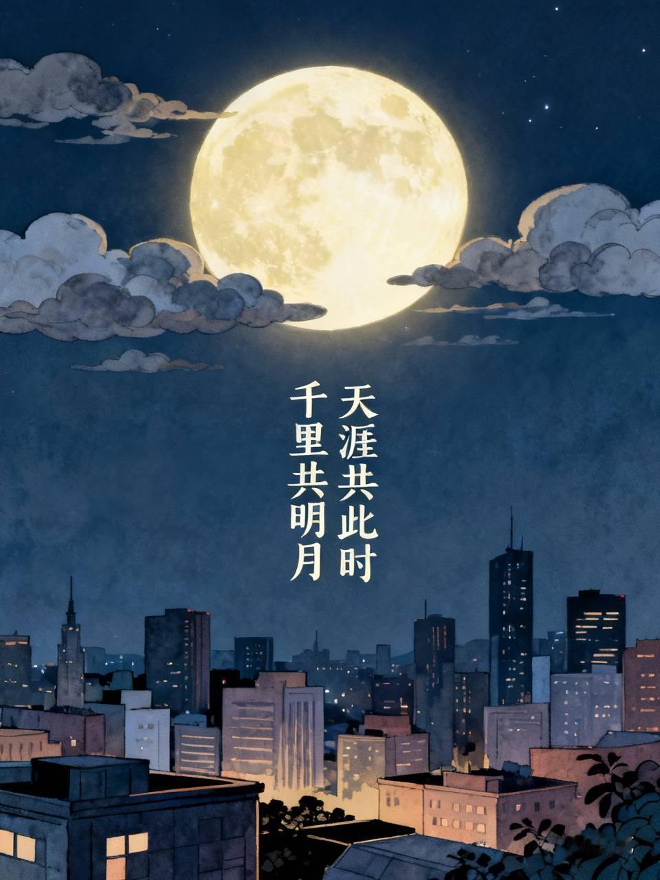 千里共明月，真的是刻在中国人骨子里的专属浪漫。

前两年中秋夜在外地，抬头往窗外