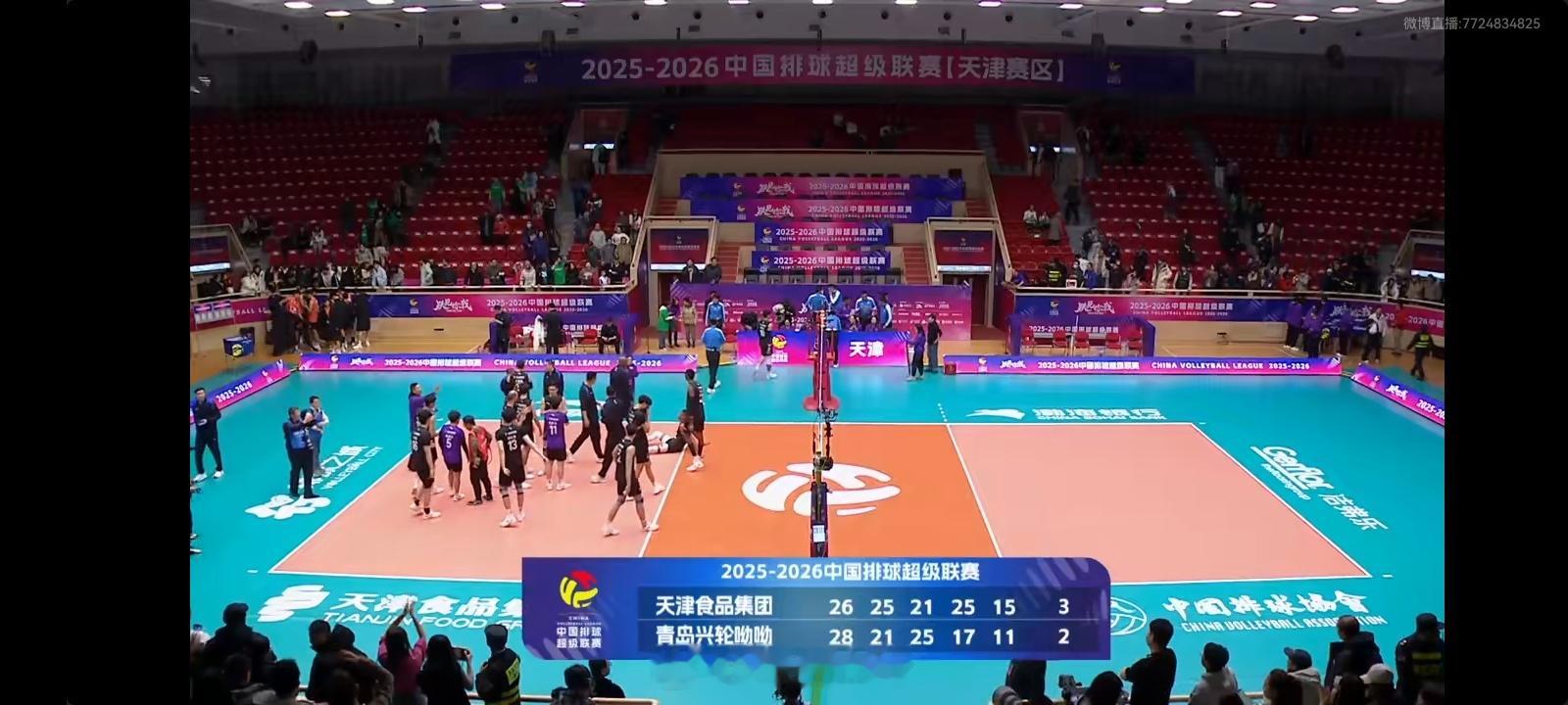 天津男排3比2山东青岛男排，取得了关键的一场胜利，天津队士气很高，就是要主场拿分