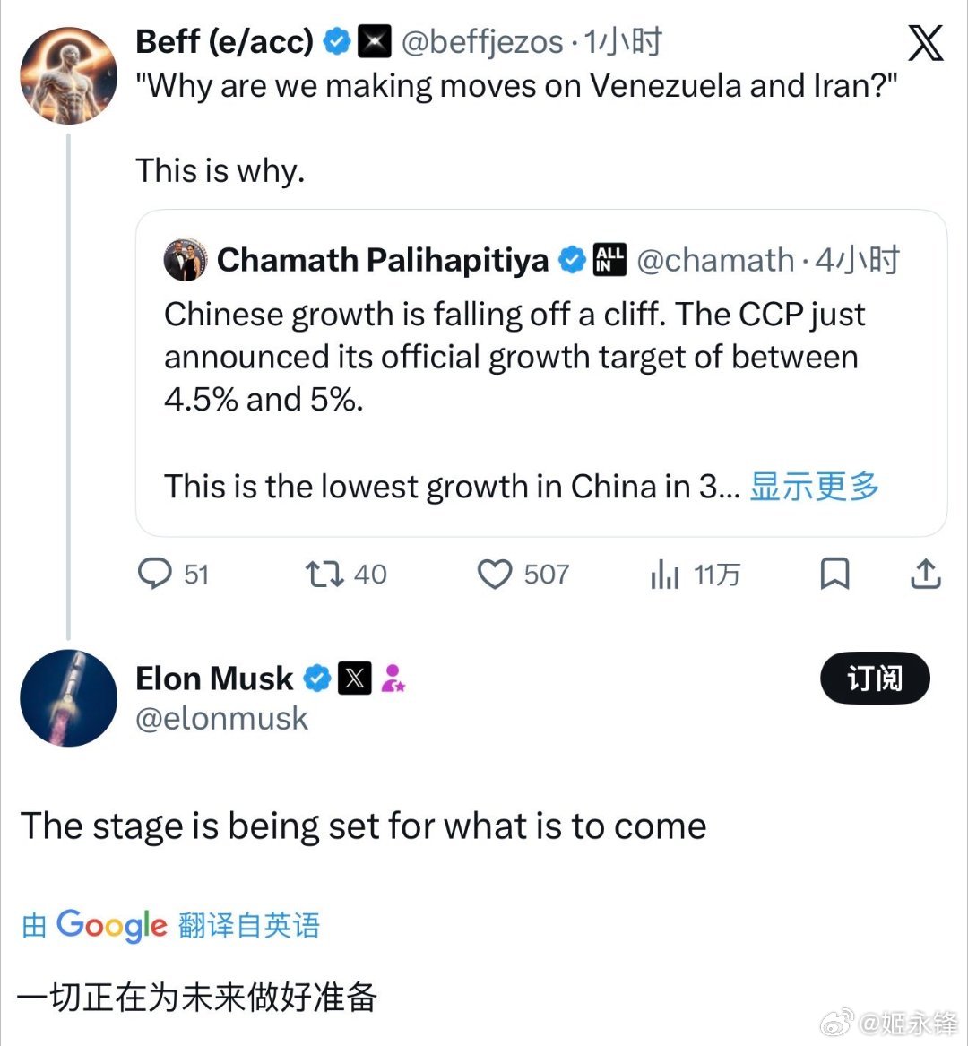 马斯克原话是“The stage is being set for what i