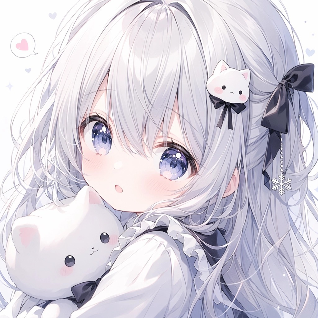 动漫头像 | 少女 | 银发 | 可爱. 