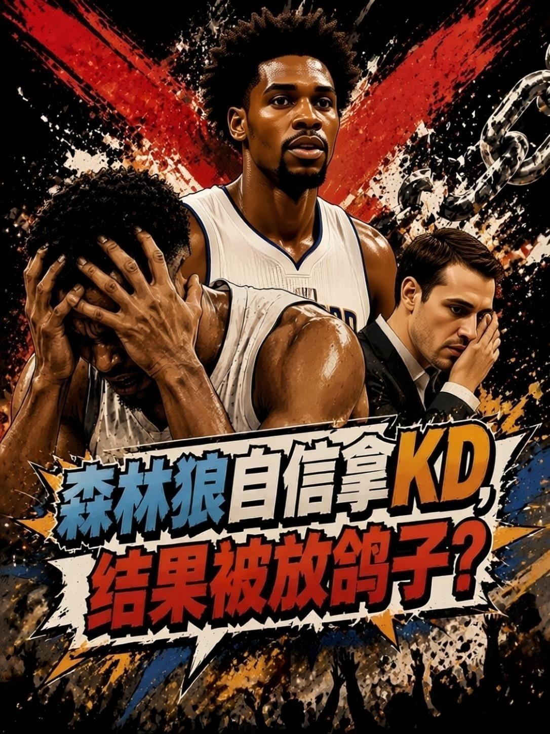 截止日前几小时，森林狼自信能拿KD，结果被火箭队截胡，白忙活！在这里让我们做一个
