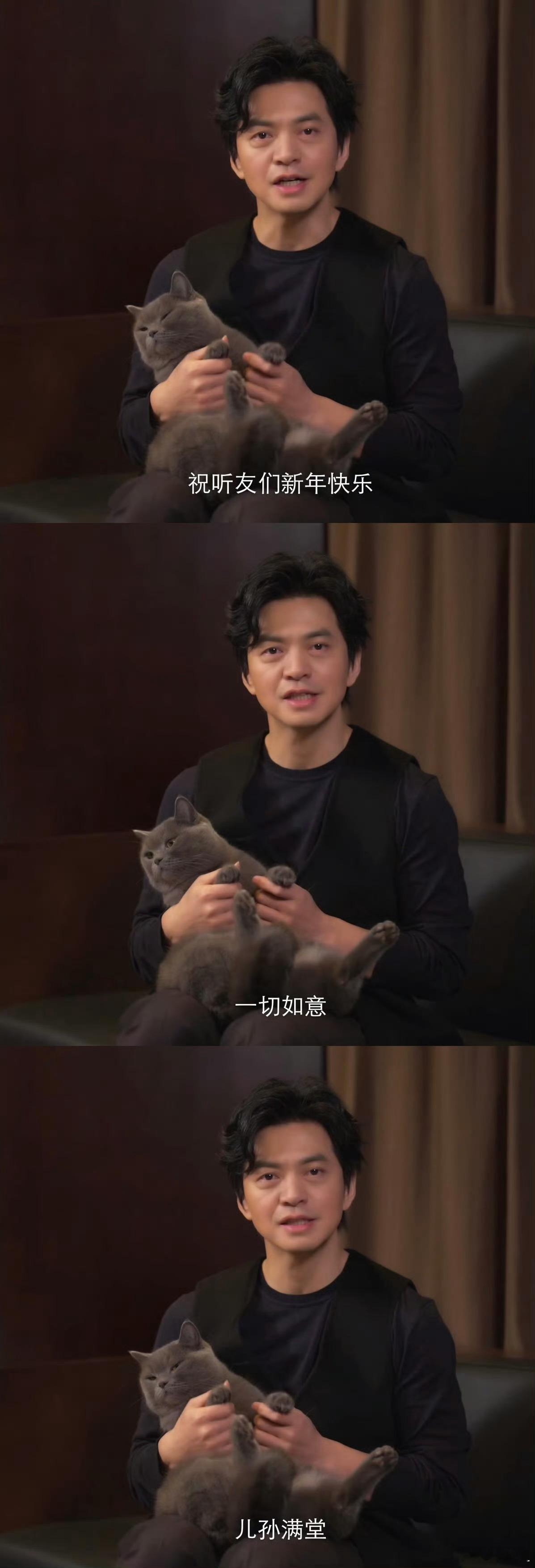 丁克的李健抱着他绝育的猫 李健说完“儿孙满堂”自己忍不住笑了哈哈哈哈还撸了一把猫