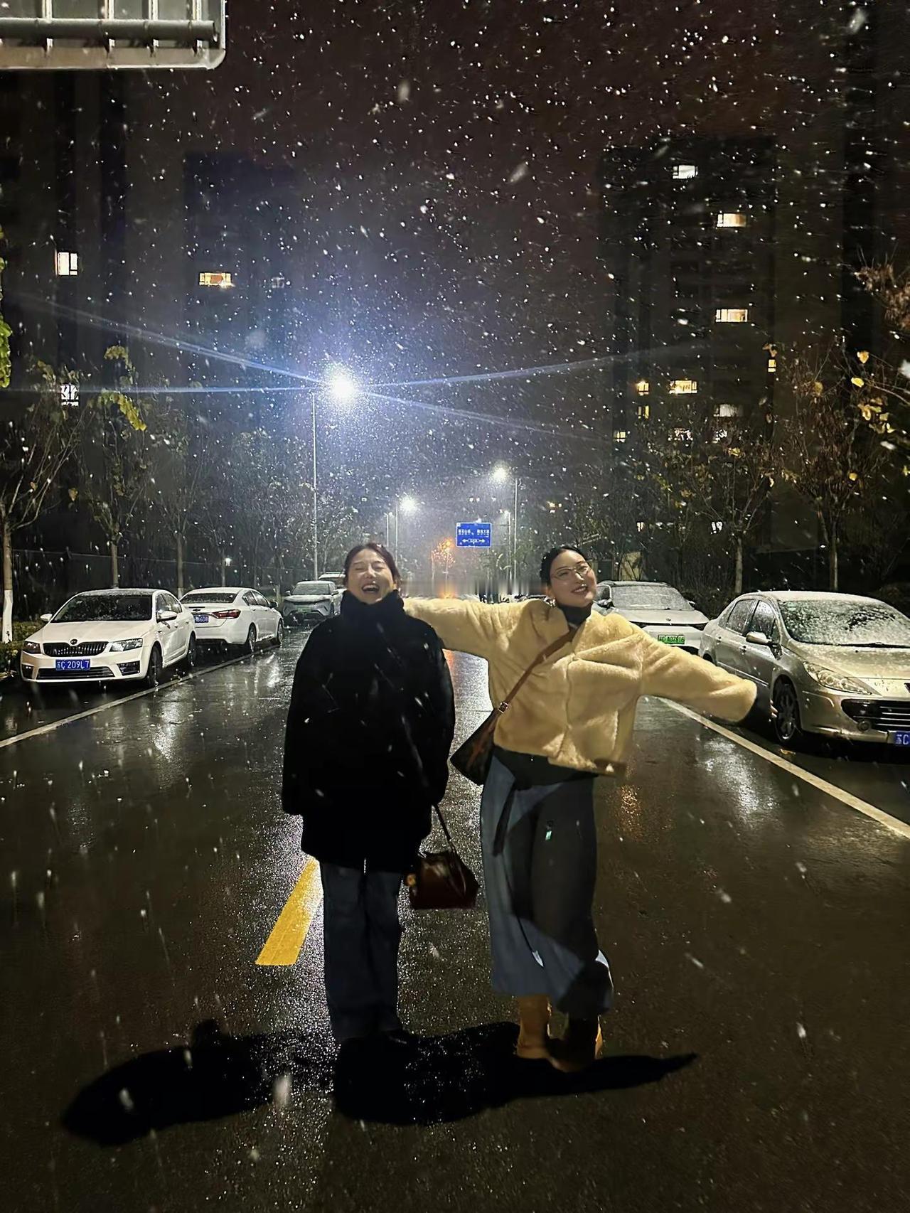 给发小过生日回家的路上遇到了初雪，雪纷飞，不觉间一年即将过去，冬雪依旧，买花醉酒