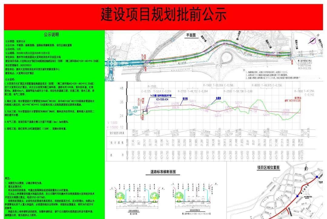 惠州大亚湾石化扩展区市政配套设施建设项目
大亚湾石化扩展区市政配套设施建设项目（