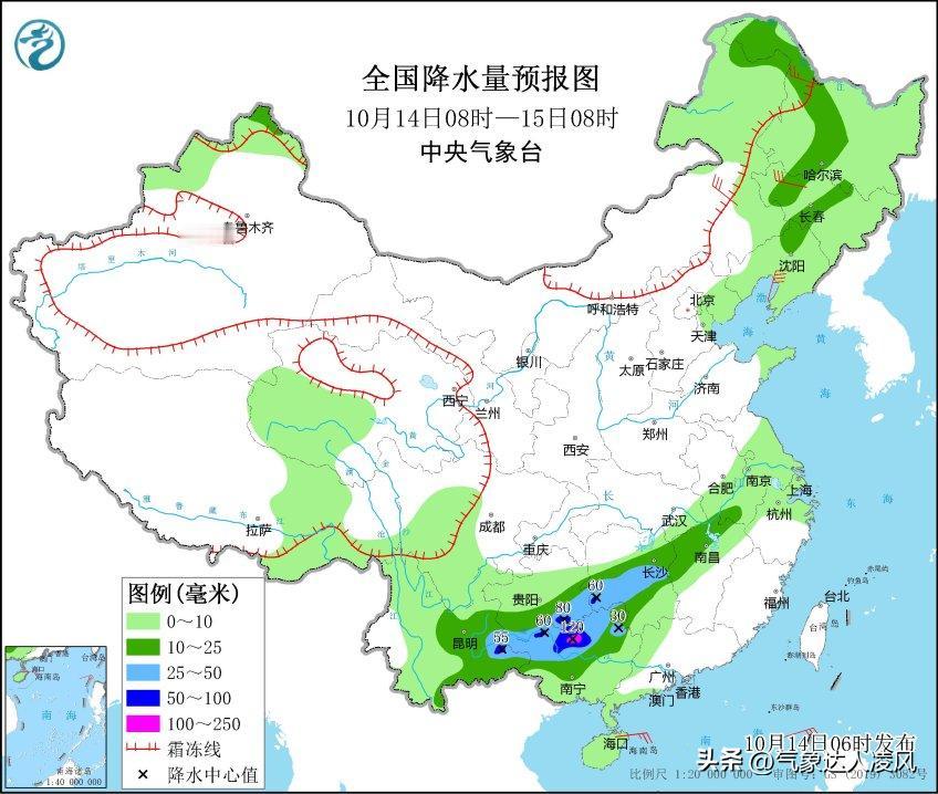 根据中央气象台预报，未来十天我国中东部地区雨水持续偏多，气温分布南高北低。

在
