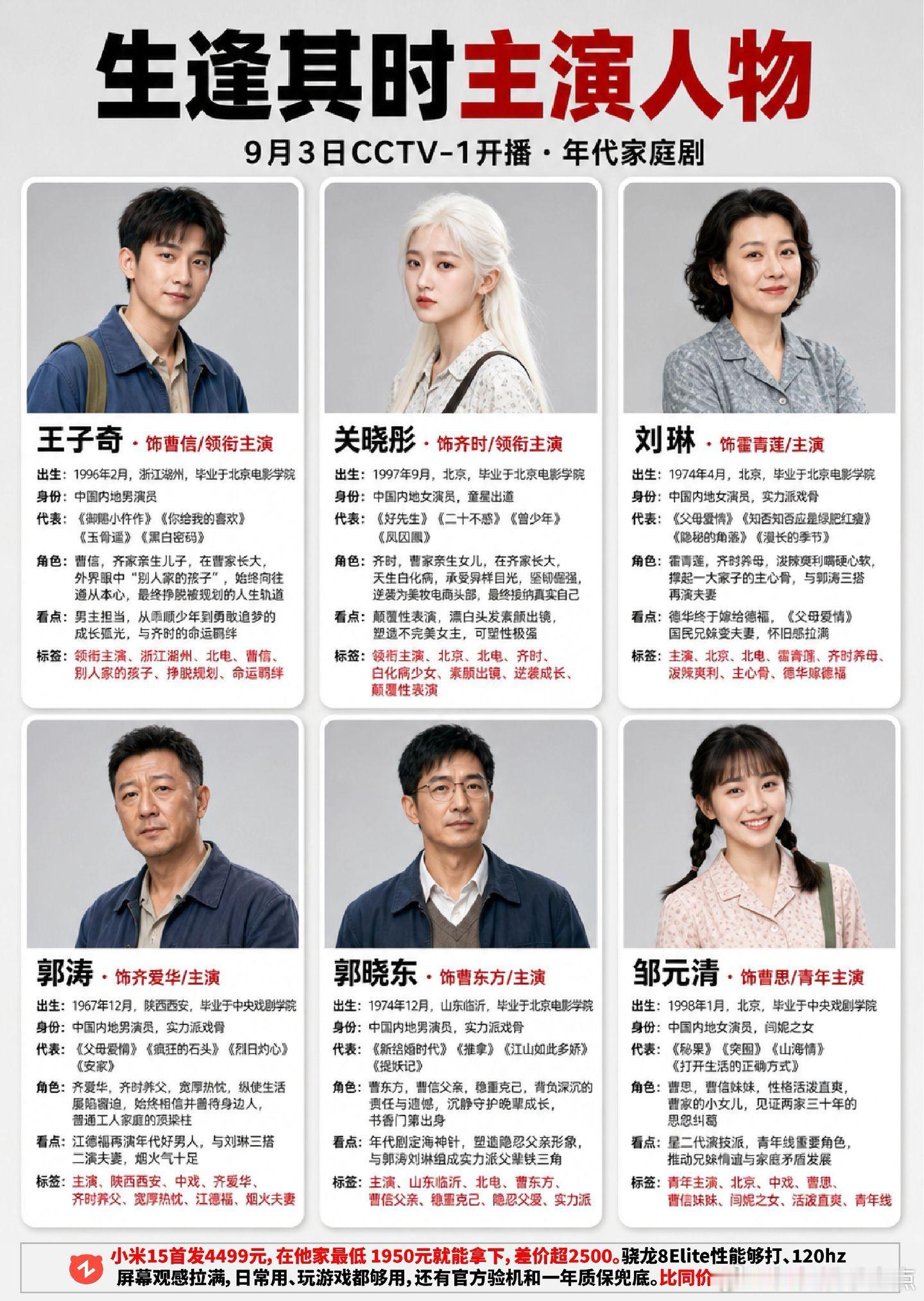 生逢其时开播有你喜欢的演员吗。生逢其时 关晓彤 王子奇 ​​​