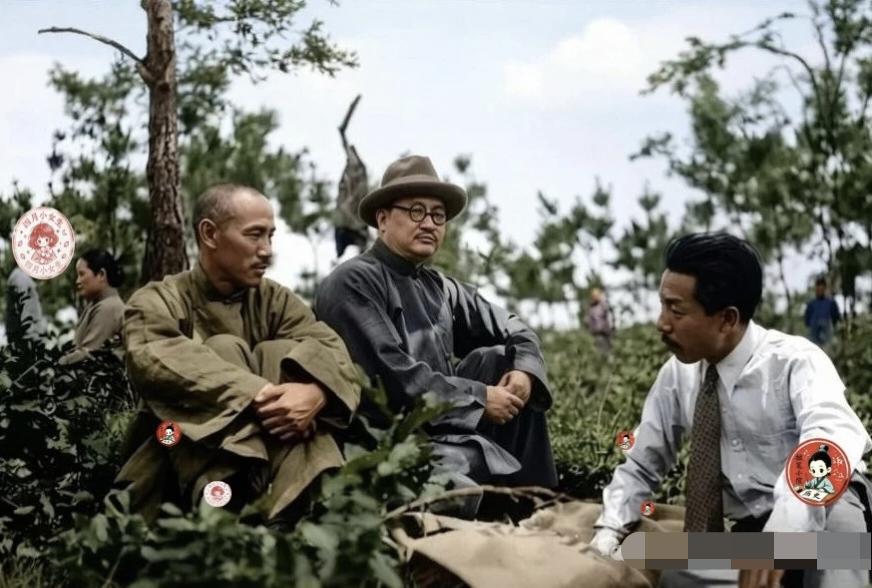 1931年7月，江西庐山，蒋介石、孔祥熙和张学良。这是“九一八事变”爆发前约两个