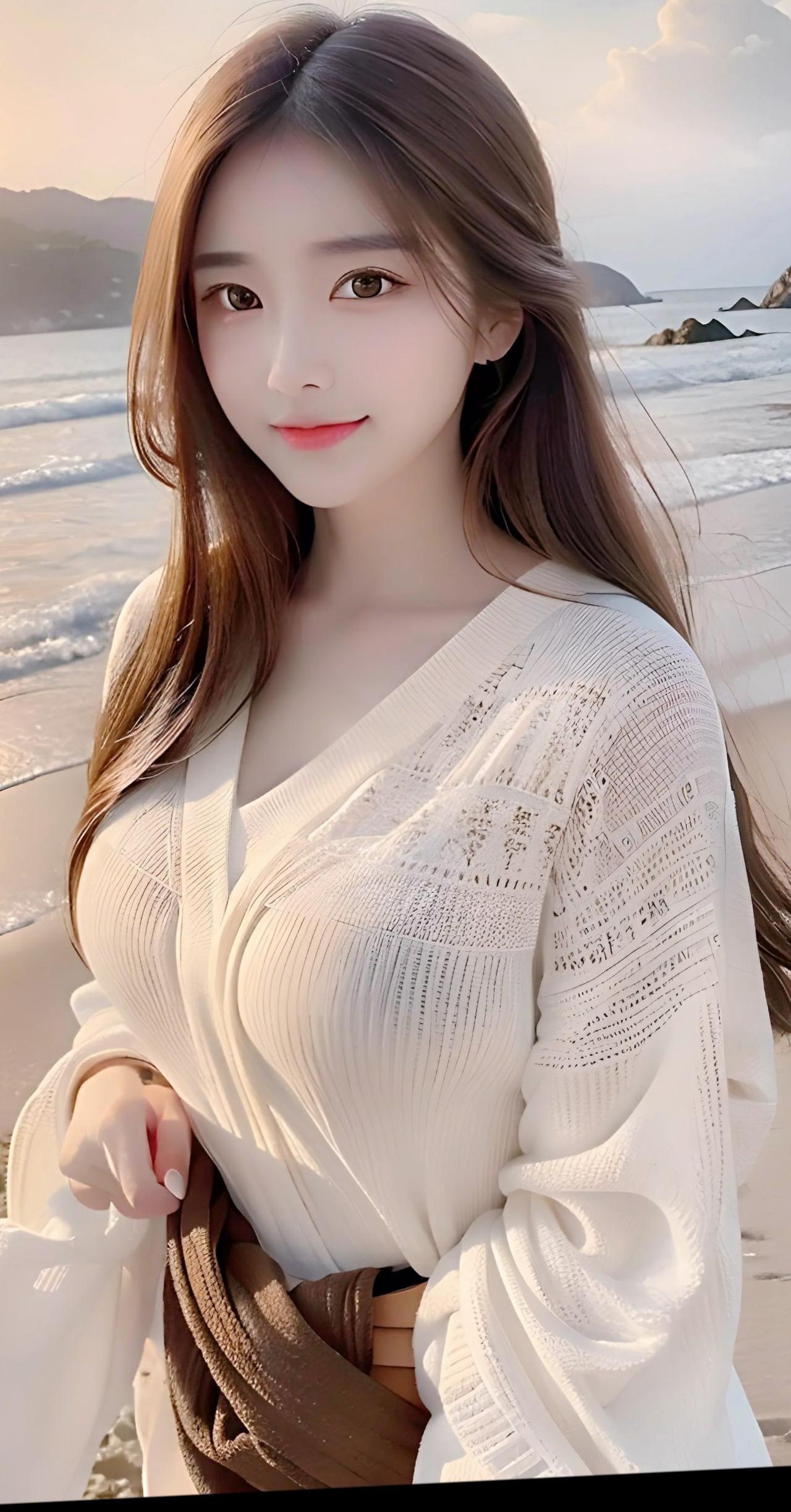 海滩美女 这位迷人的小姐姐有着迷人的微笑、优雅的举止和充满魅力的眼神。她的美丽是