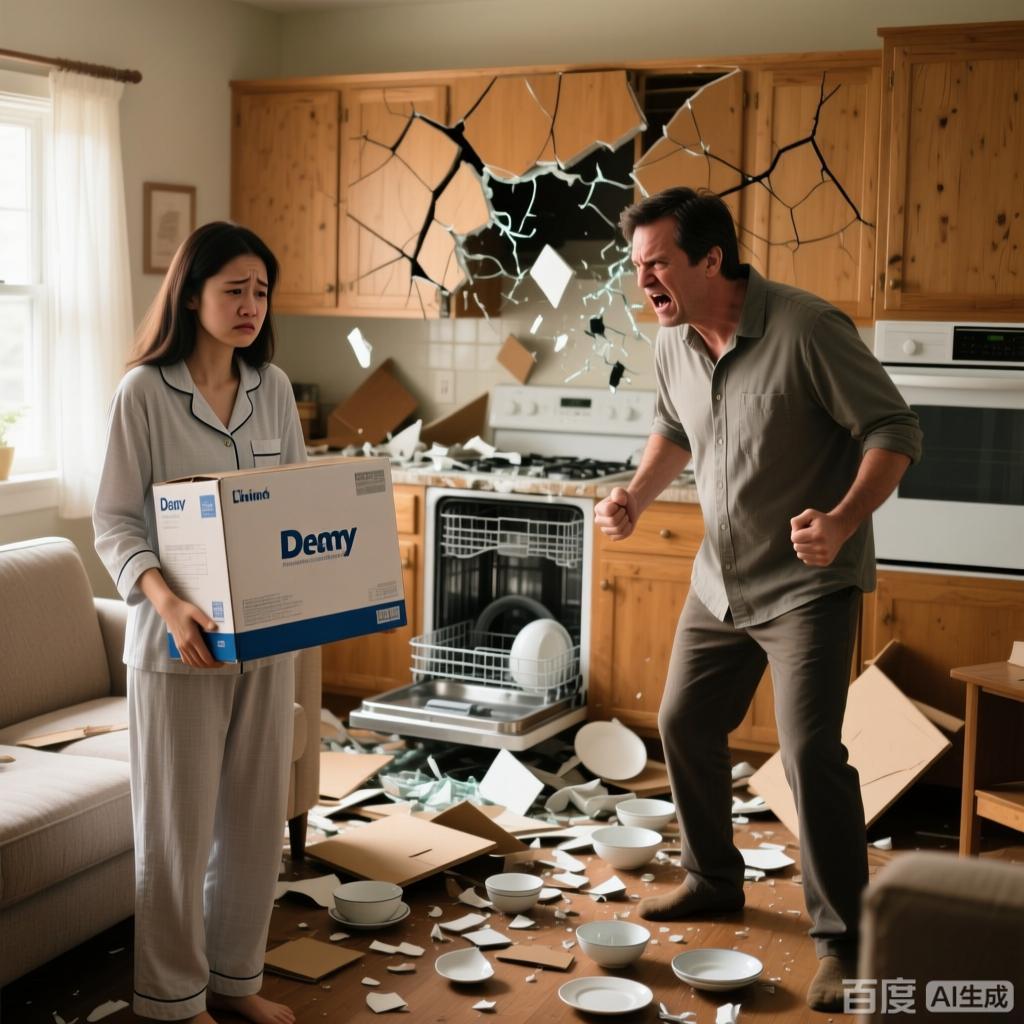 女子因“水太凉”花费1519元网购洗碗机后，丈夫嫌水电贵一怒之下把家砸了，女方：