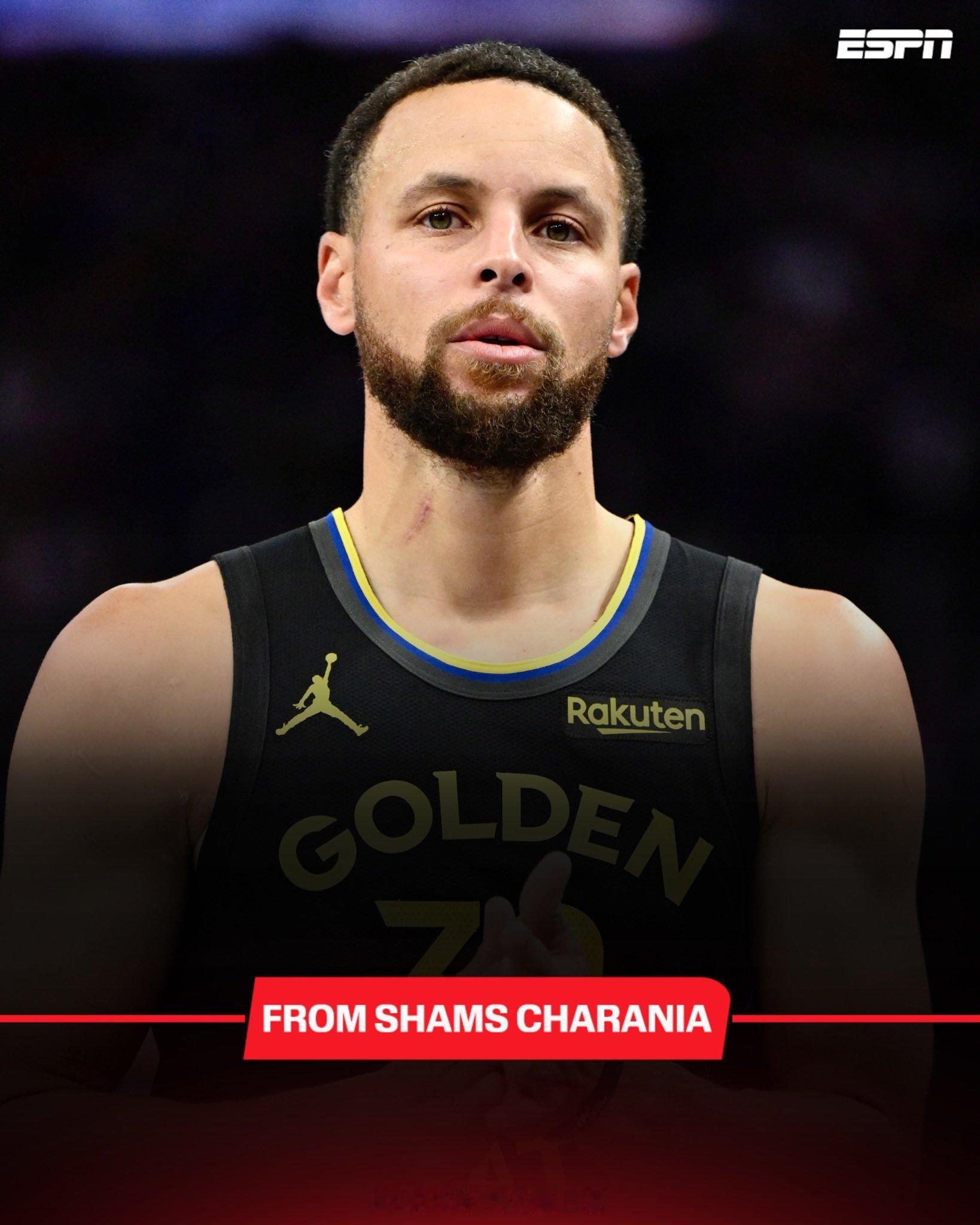 Shams：库里将因周四遭遇的股四头肌挫伤而缺席一周或更长时间。据信他伤势并不严