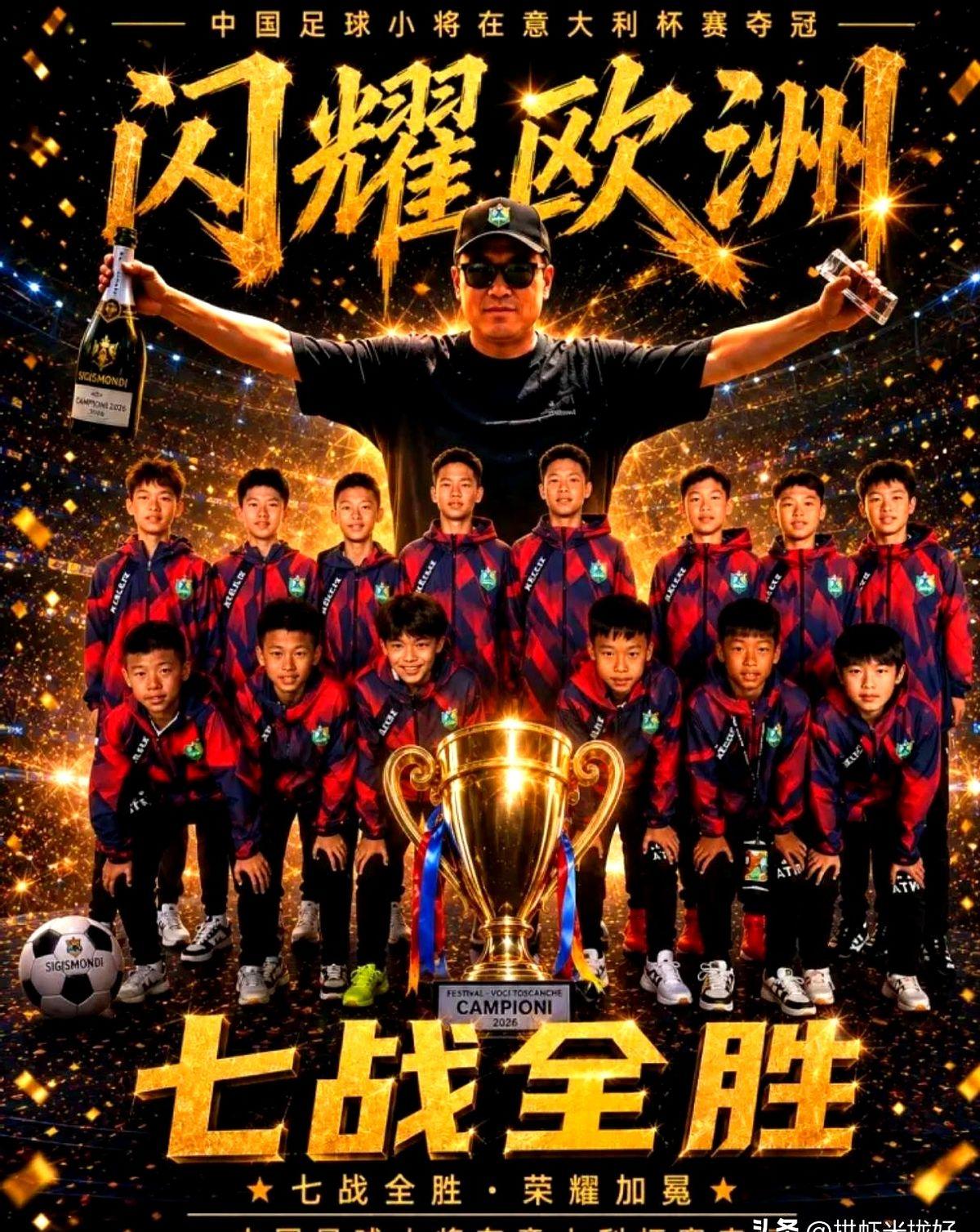 点球5比4击败英超埃弗顿，这个冠军含金量不低。

董路带的这帮12岁孩子，在全球