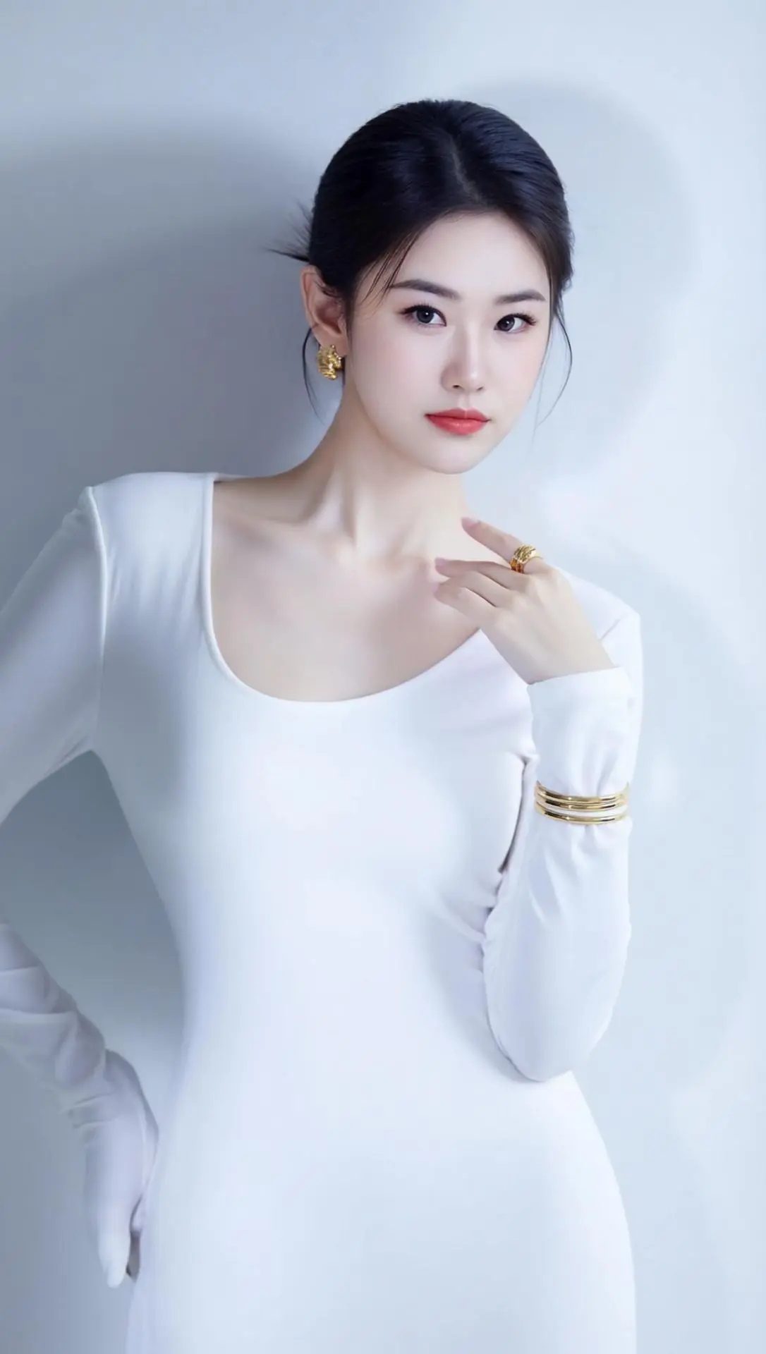 AI极简白裙写真 ai创作