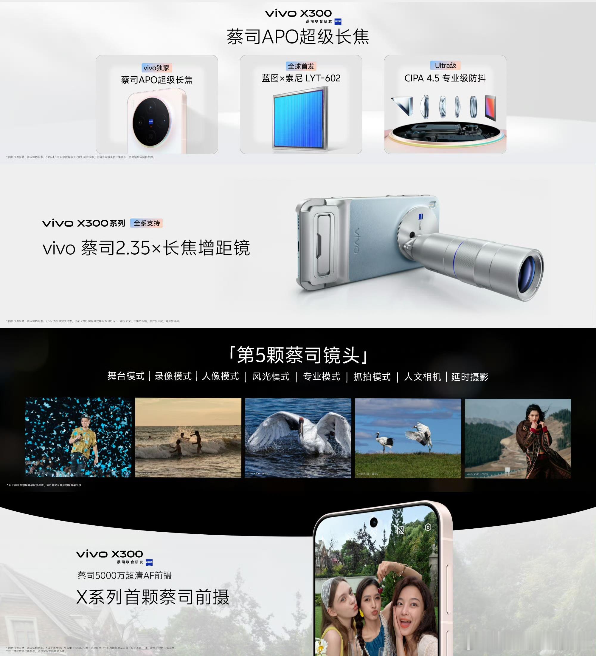 vivo X300蔡司长焦+前置：Pro级长焦｜蔡司APO超级长焦，蓝图×索尼L