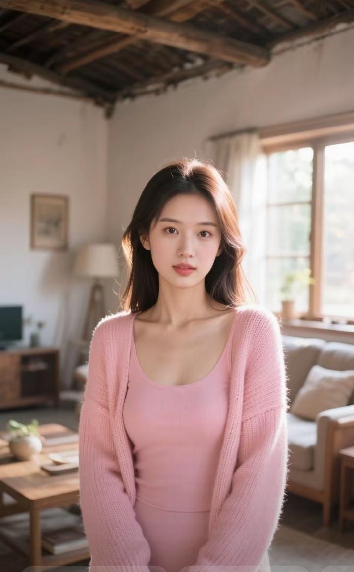 温暖阳光下的粉色毛衣女孩，舒适又甜美！🌞💕上联：琴棋书画门门晓，如何对下联 