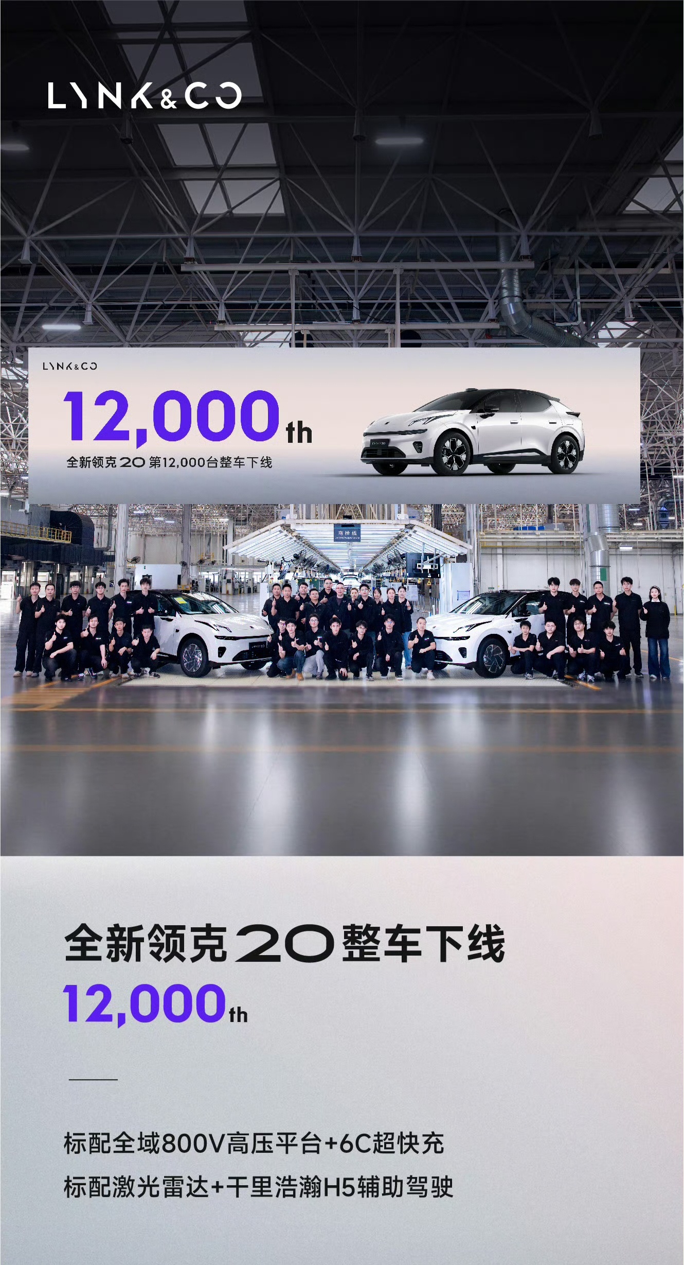 全新领克20上市后不声不响，还以为寄了[捂嘴哭]结果下线12000台，超预期啊[