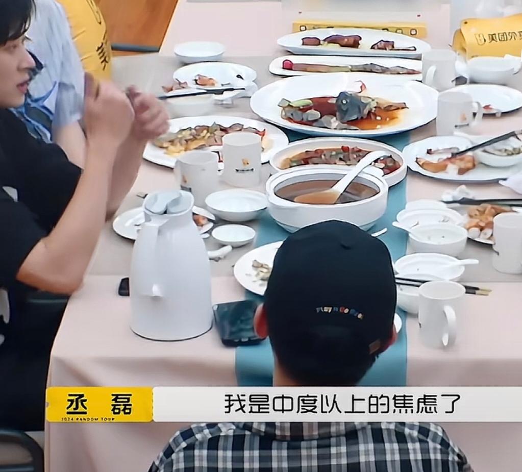 丞磊坦言曾焦虑到躯体化，说：“我是中度以上的焦虑了，我有一年半的时间照镜子都是白