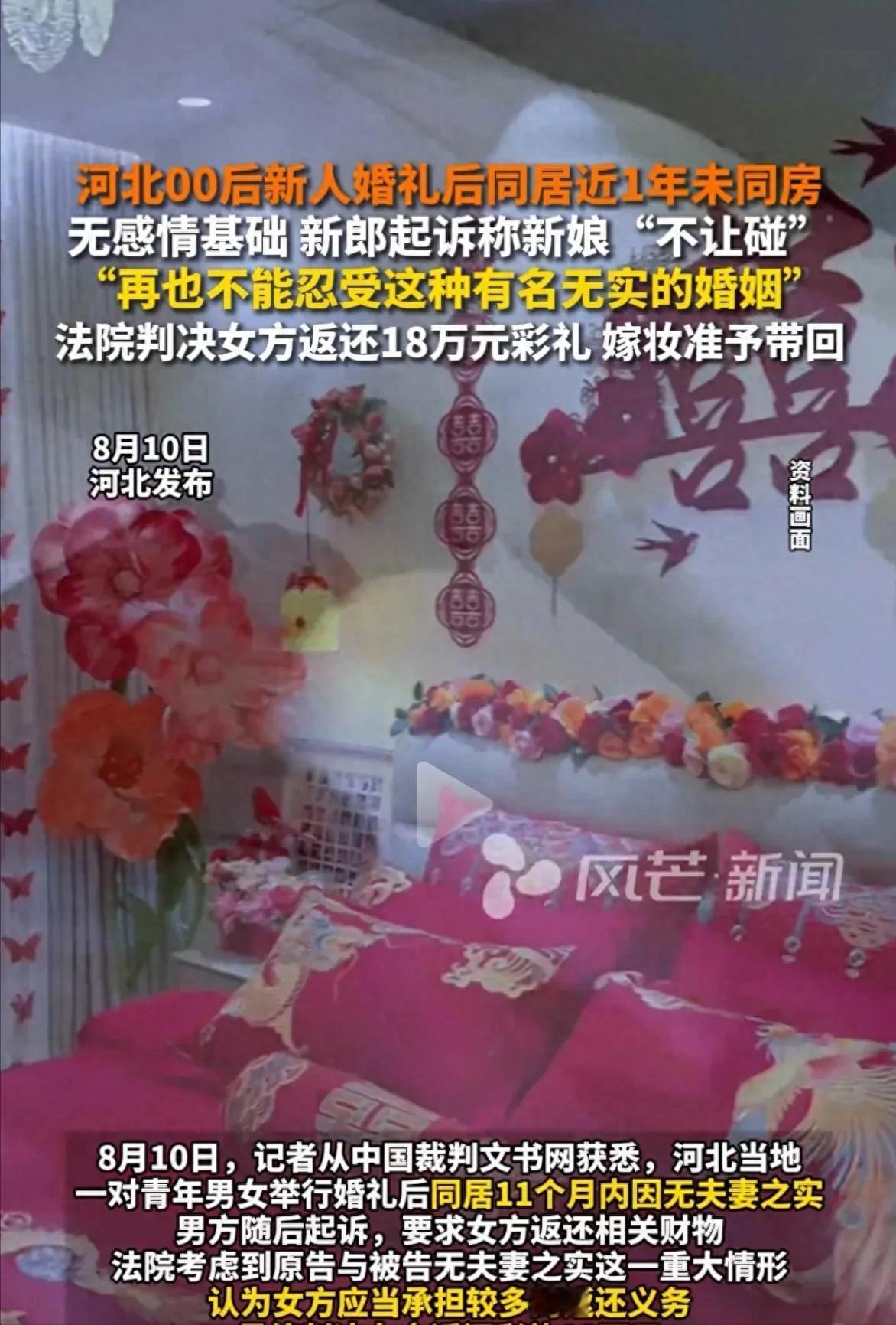 河北邯郸，男子和妻子结婚11个月，妻子一次都不让他碰，男子忍无可忍提出分手，并要
