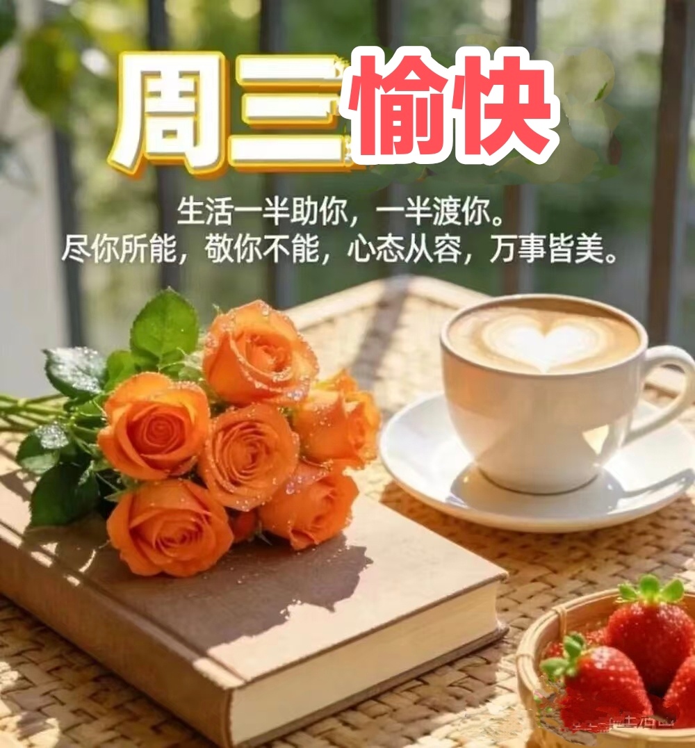 🌸周三，快乐安康!💖💝💐农历五月初十，为你送上美好的㊗️福：生活可爱，日