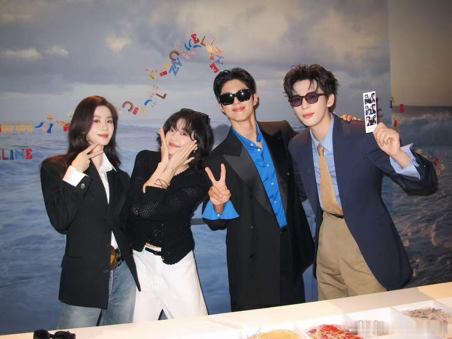 CELINE星光四人组氛围好好啊 刘诗诗 朴宝剑 王安宇 孙千celine