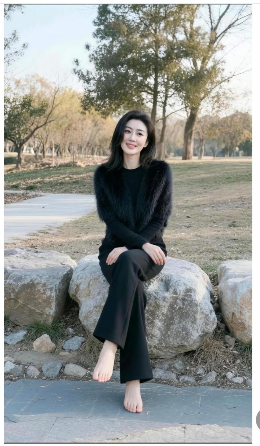 这么精致的女人，怎么光脚坐在这荒山野岭的地方呢。