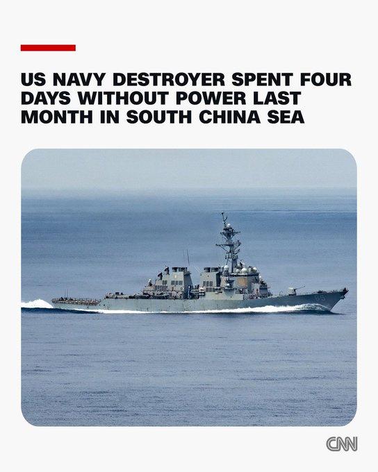 近日美军一艘驱逐舰在南海发生停电故障，而且一停就是四天。7月24日，“本福德”号