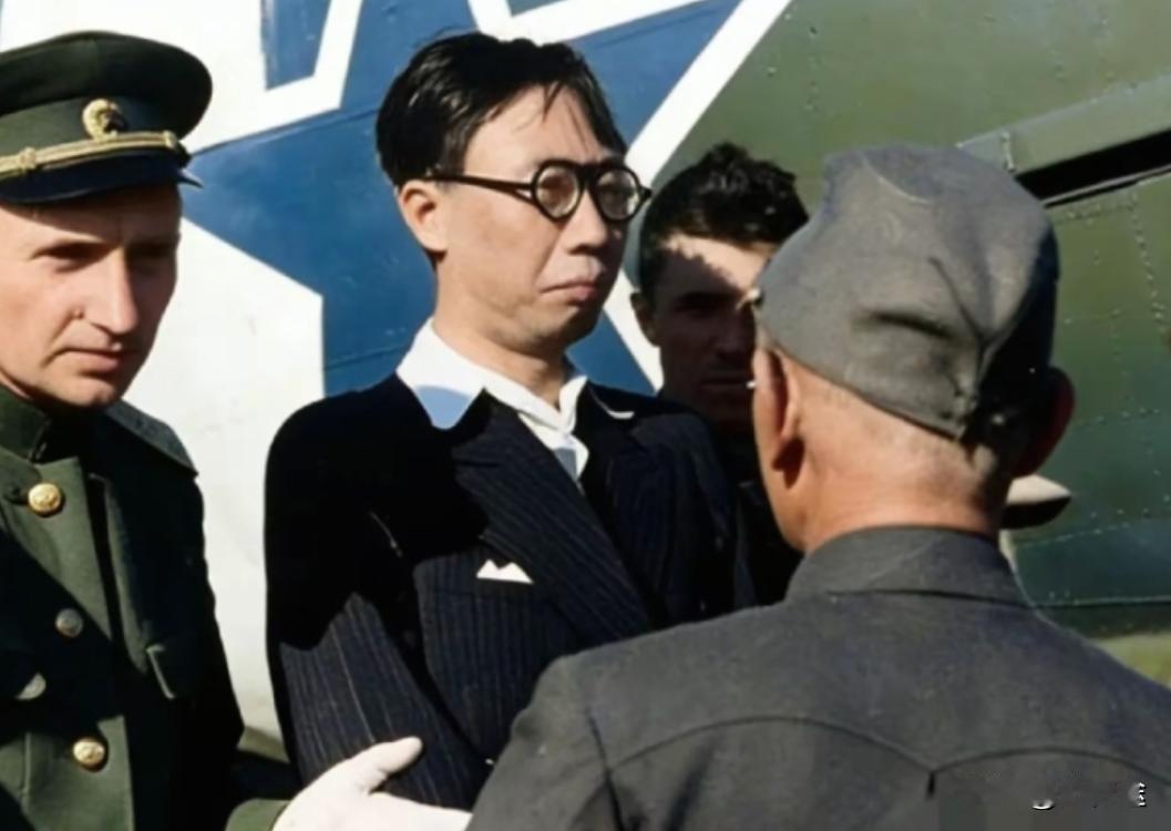 1945年，溥仪打算乘飞机出逃，却在机场被苏军当场扣押时的一幕，此时的他狼狈不堪