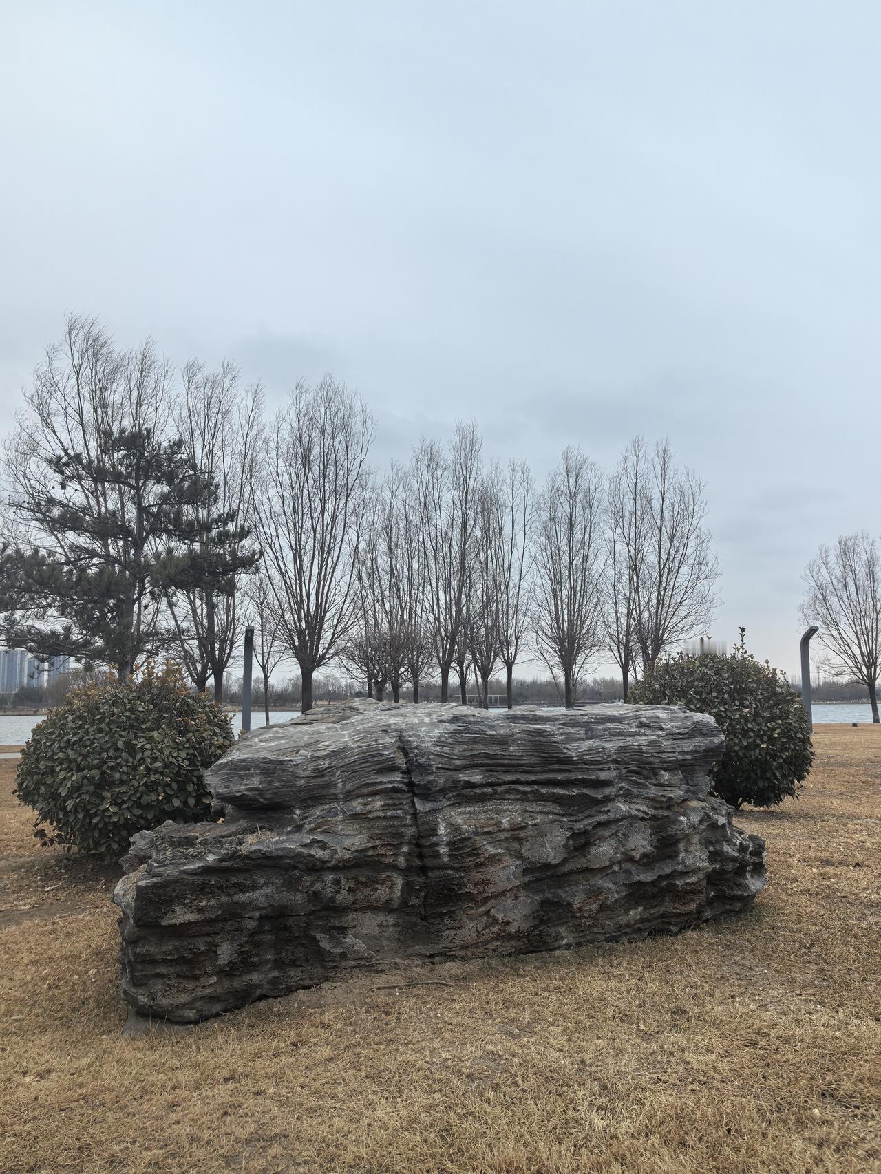 在一个公共场所发现了一块颇具魔幻的石头。
有没有网友们认得这是何种石头？来源于哪