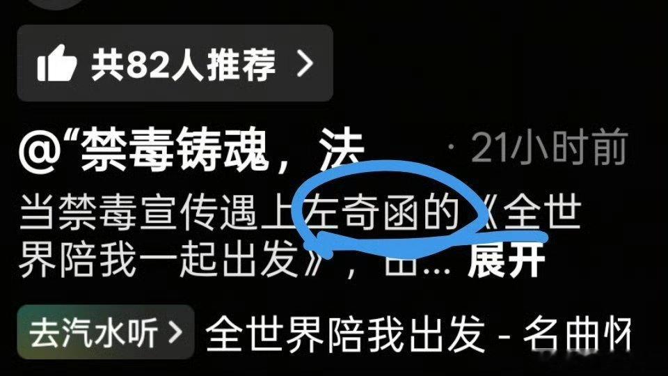 看到这个我又想说了，外人才不会管你这首歌有谁谁谁呢，出圈的是左奇函，就默认提起这