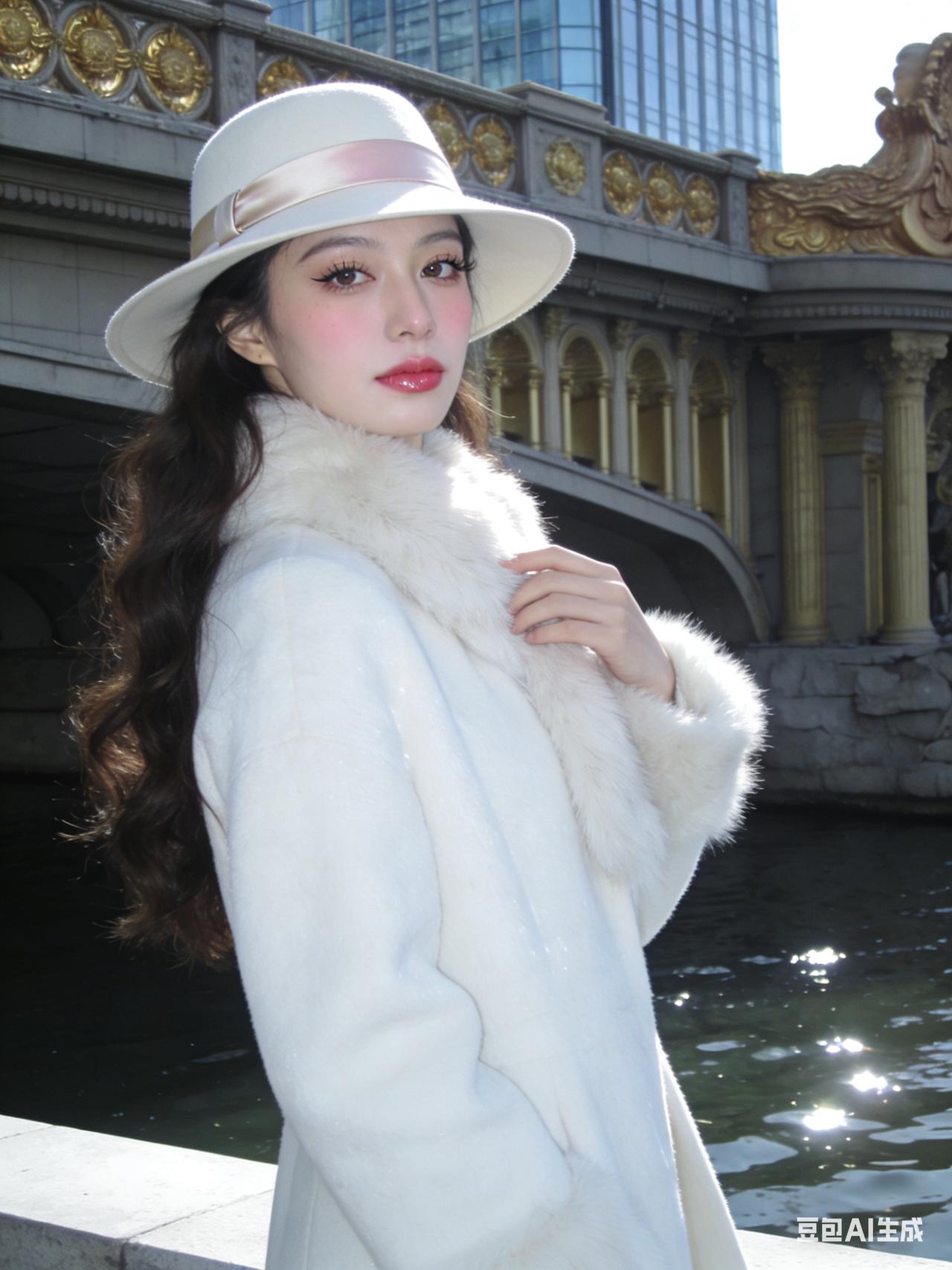 记录我的2026 冬日穿搭指南：白色毛绒大衣+复古帽，优雅又保暖！🌨️👗