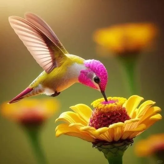 美图欣赏——蜂鸟采蜜 - 自然的精灵