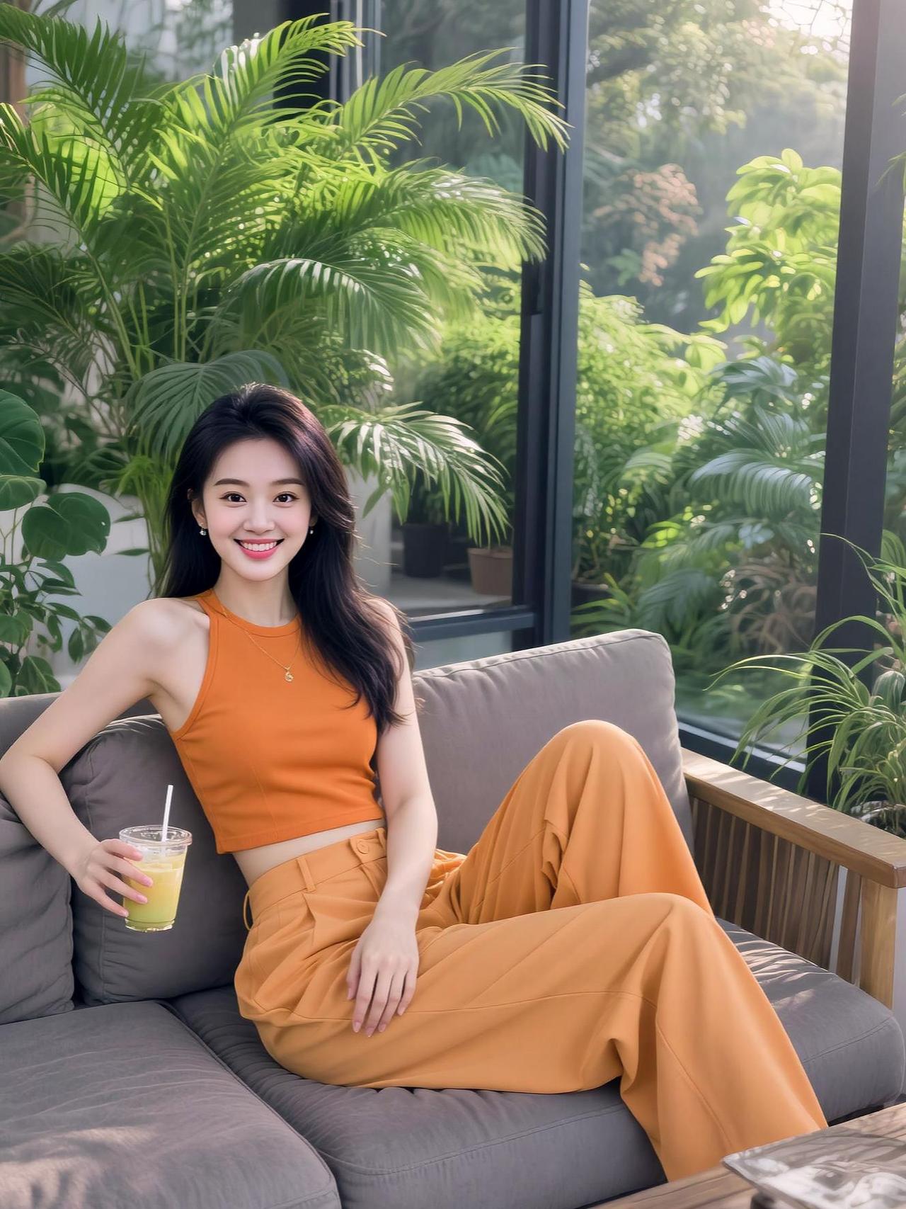 AI橘色氛围感写真 抖音ai创作 梦想启航乘风破浪 我的向往之地