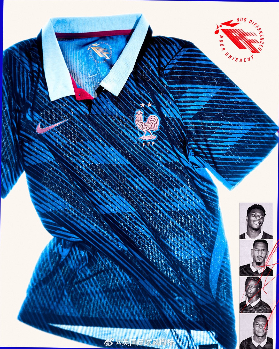 【法国队发布世界杯新球衣】2026世界杯夺冠热门之一，法国国家队与耐克联合发布，