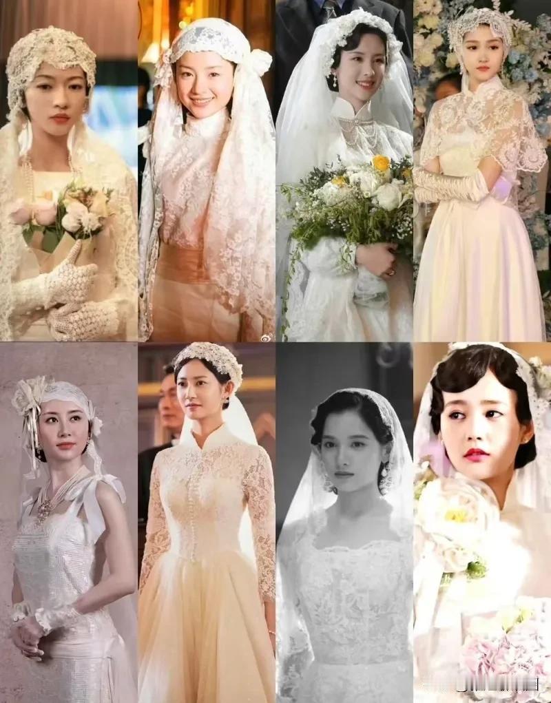 女明星民国婚纱造型合集，各个都很美丽动人，个人最喜欢的是刘亦菲与陈都灵，都是大美