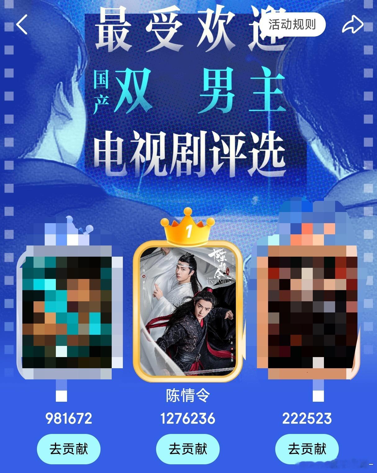 全体起立！由肖战王一博主演的《陈情令》又又又拿下了第一名！！！我们令太牛了😎?