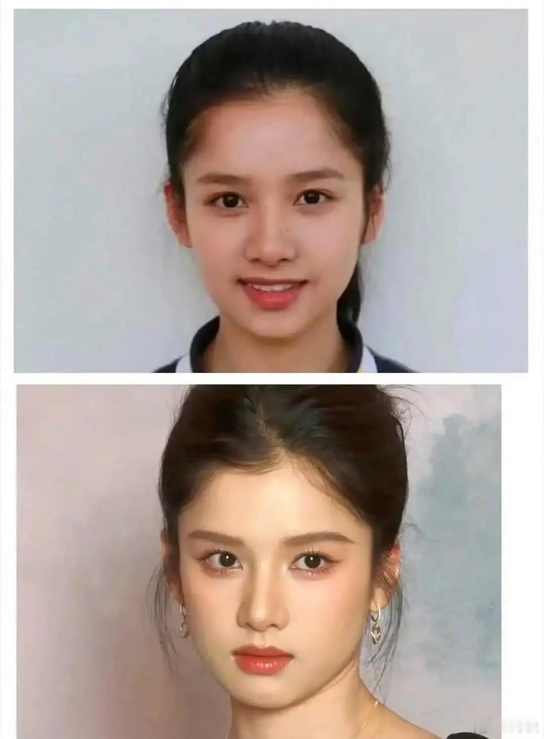 张婧仪周也王楚然田曦薇出道前的照片对比果然真正的美人底子就不会太差 