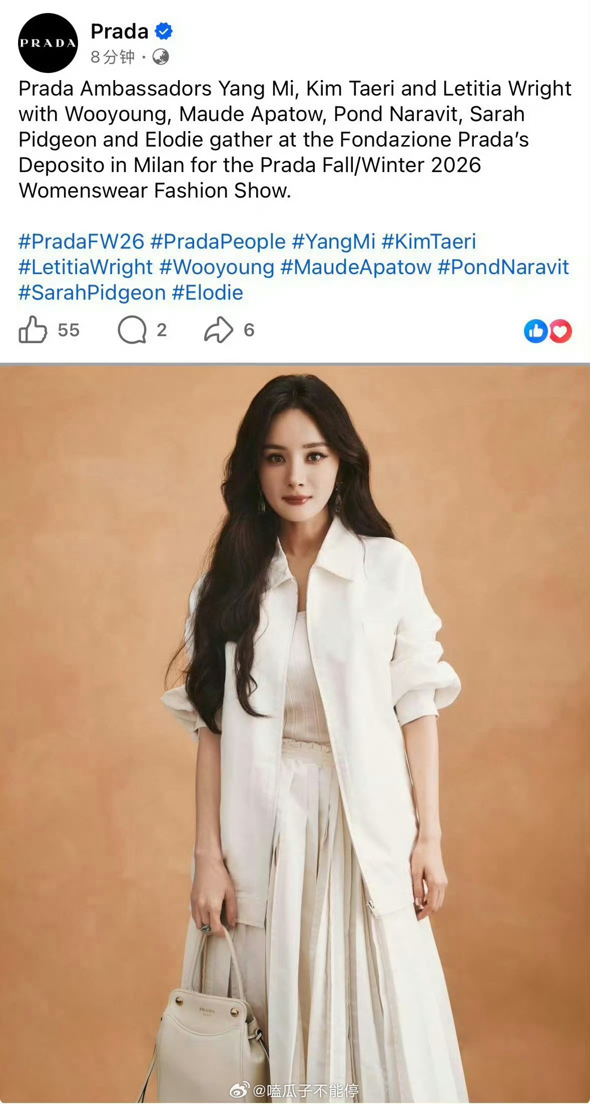 就这样单封面认领你又不高兴了 prada全平台认领杨幂