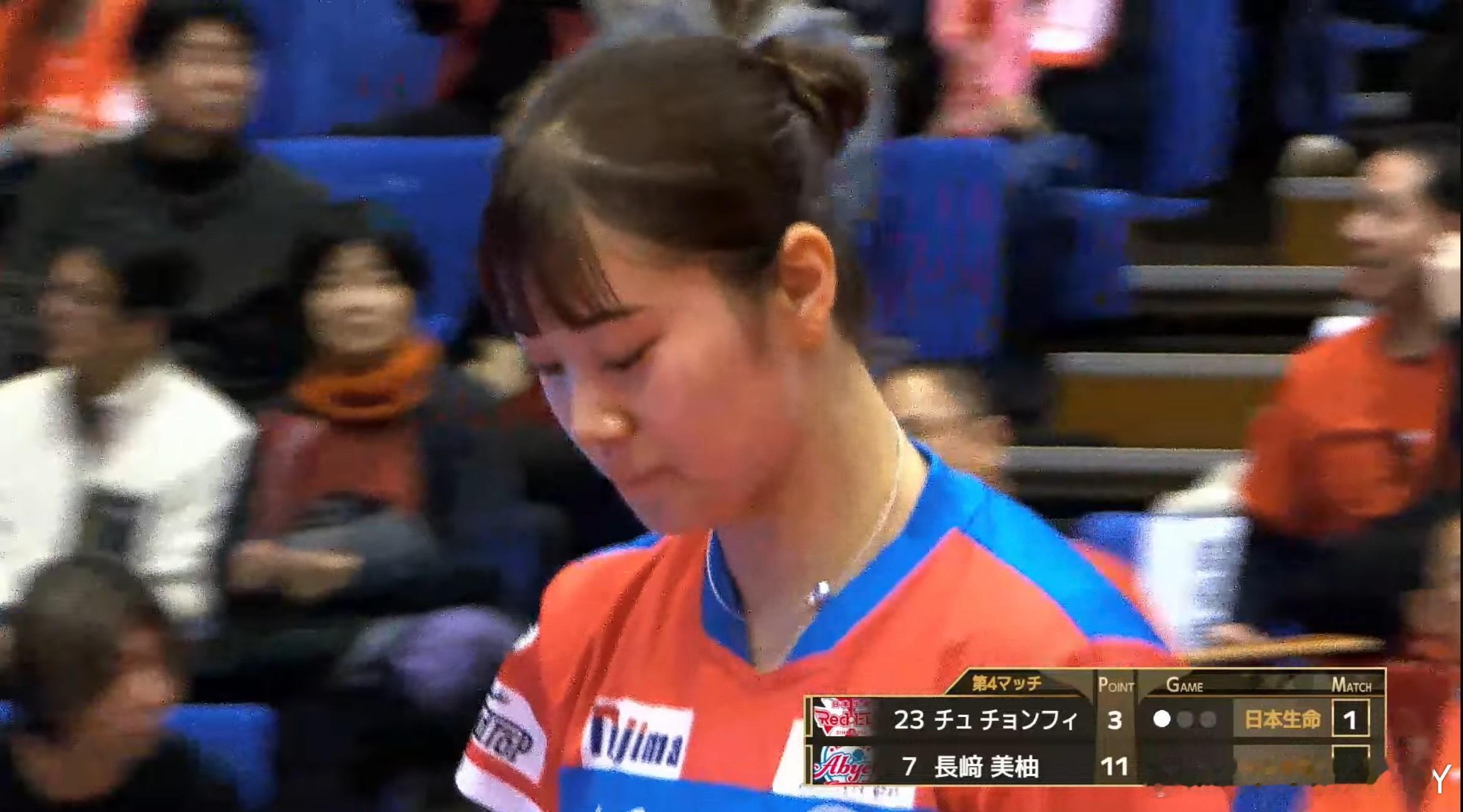 长崎美柚3-1朱芊曦（11-10 9-11 11-9 11-3）明年4-5月过后