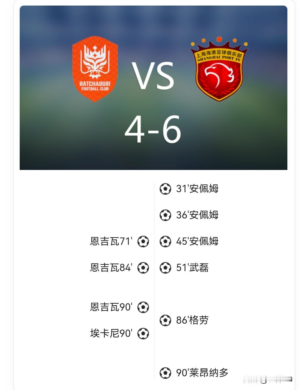 亚冠精英：拉查武里4-6海港 
 
比赛时间：北京时间2026年09月15日18