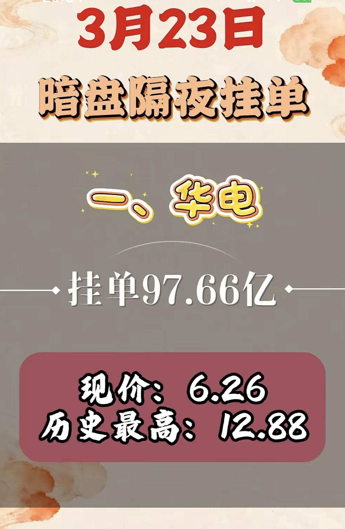 3月23日暗盘隔夜挂单排名榜出炉

兆新股份排第八。它现价3.88元，买单42.