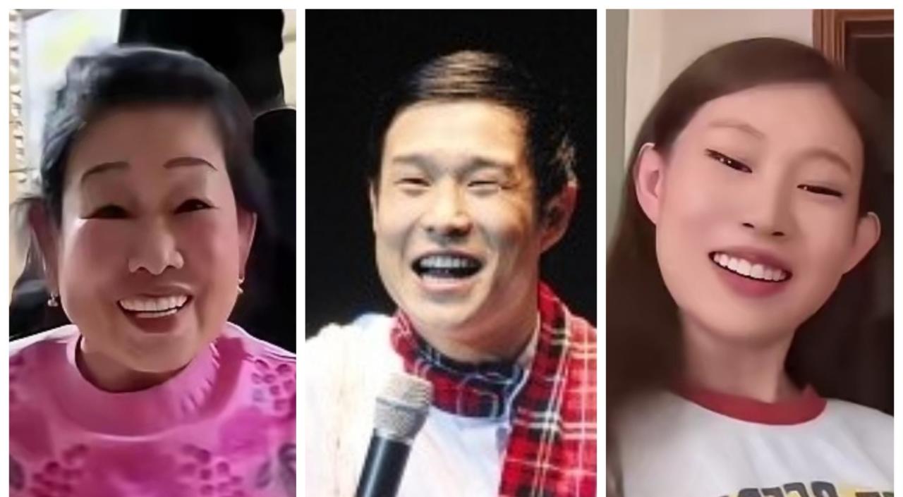 一家三代人长得真像。