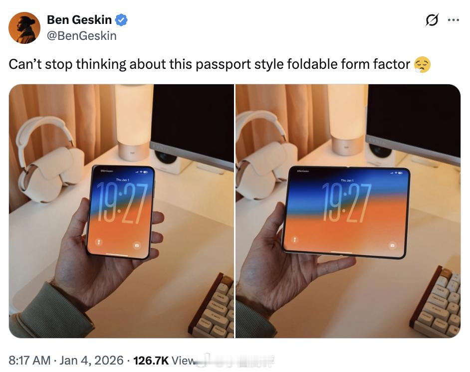 iPhoneFold上手 看了下原图出处，是BenGeskin PS的概念图 图