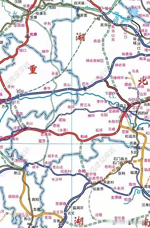 武贵高铁北线国铁集团升级版线路来了！
线路：沪渝蓉高铁武汉至鹤峰，鹤张高铁鹤峰至